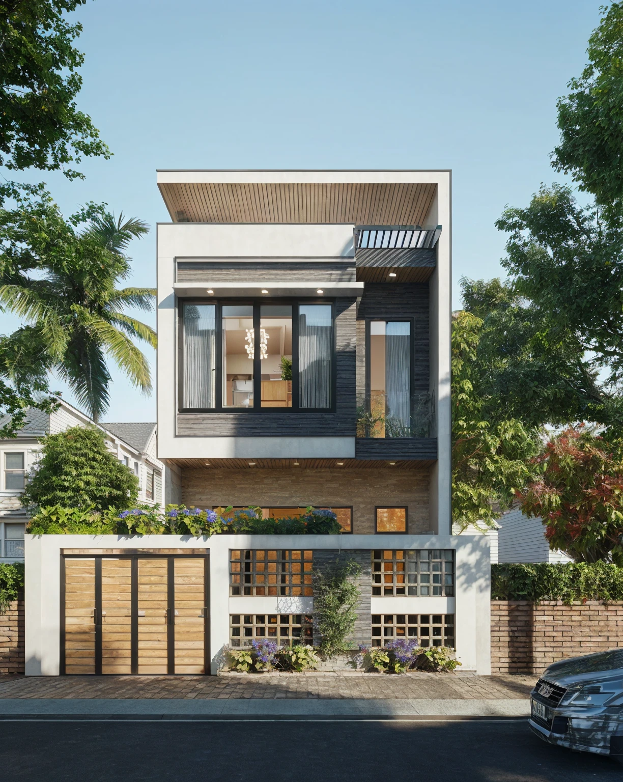modern house, daylight, realistic, photo realistic, hyperrealistic, dramatic