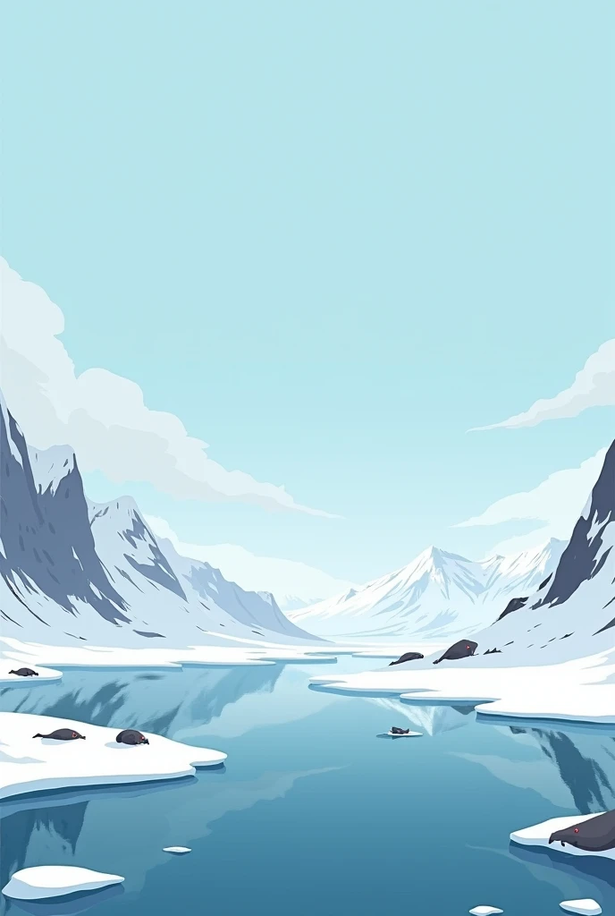 a menu background for a 2D game where it has to be something related to the arctic pole.Take the image in lying down mode