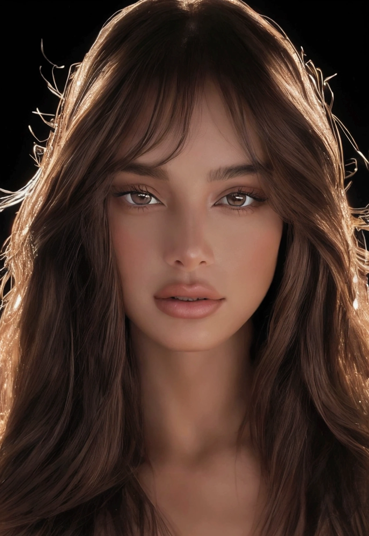 8K,Best quality, masterpiece, ultra high res, (photorealistic:1.4), raw photo, (Authentic skin texture:1.3), (film grain:1.3), (selfie angle),1girl, messy long hair, brown hair, beautiful detailed eyes and face,masterpiece, best quality,close-up,upper body, gina holden, taylor cole
