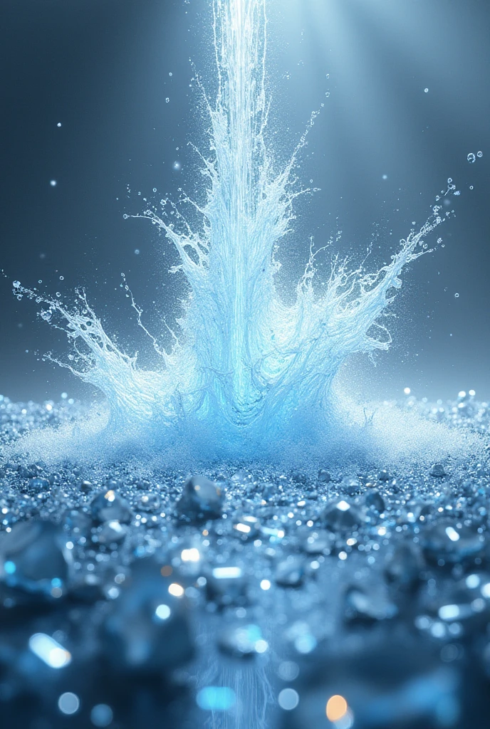 Water blasted in between a light of dimond