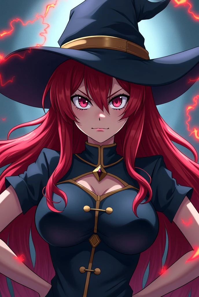 Anime, Witch, Smuggy Face, Angry, One girl, Red haired, Arrogant, Demanding face