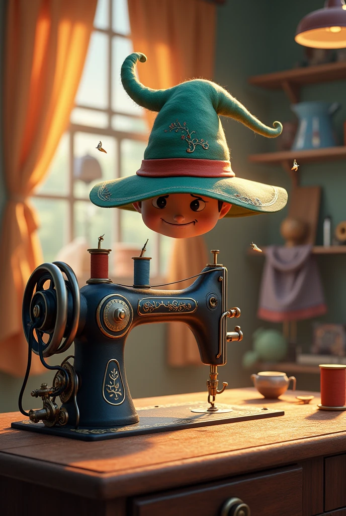 The hat, sewing machine, magic