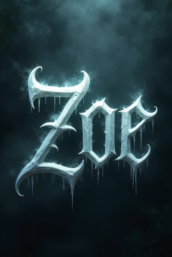 The word "zoe" in Halloween style typography