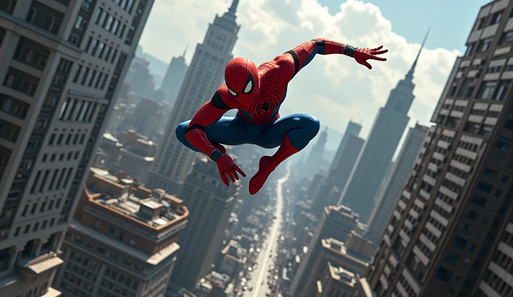 spider man up city realistic photo