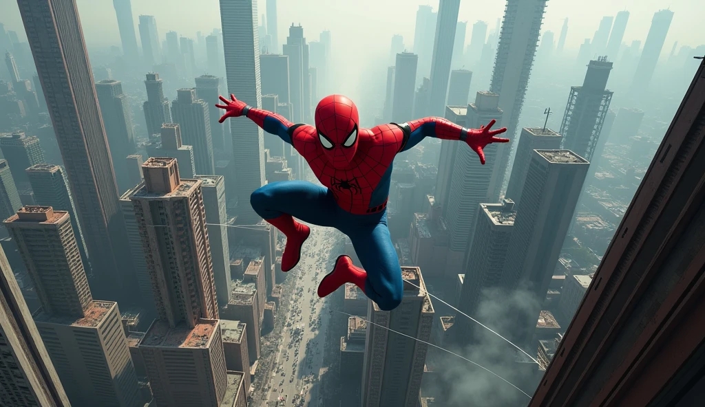spider man up city realistic photo