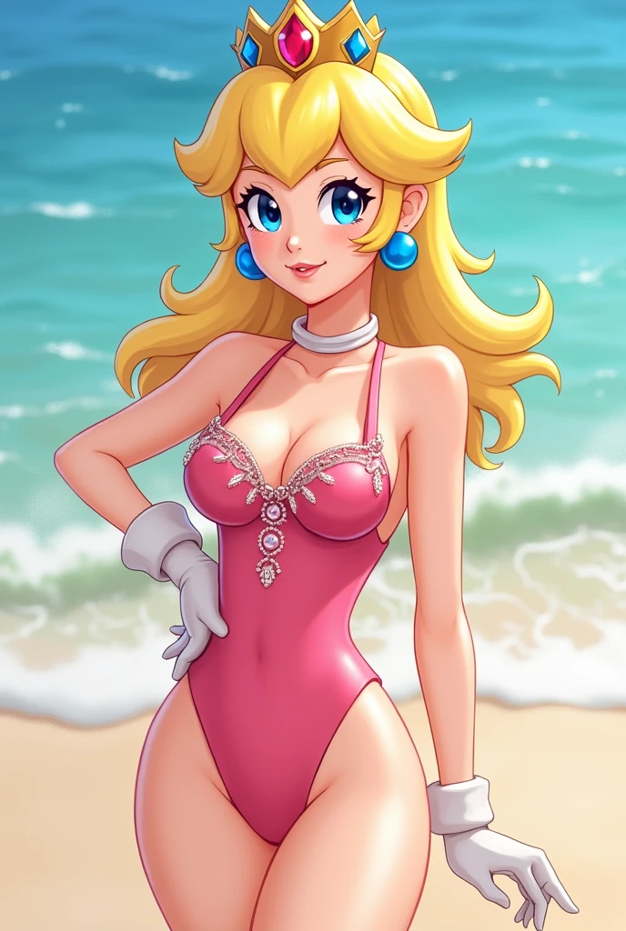 Princess Peach in a swimsuit