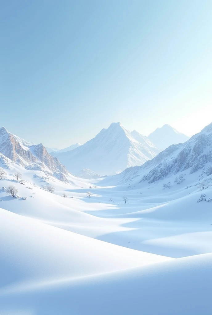 snow scene painting distant mountain scenery(Many color levels) Serenity simple aesthetic art master masterpiece movie scene very detailed masterpiece, fair. Realistic, fresh and elegant aesthetic style airbrush digital oil painting is very beautiful, Perfectly composed and exquisitely crafted, high-quality work by a master artist