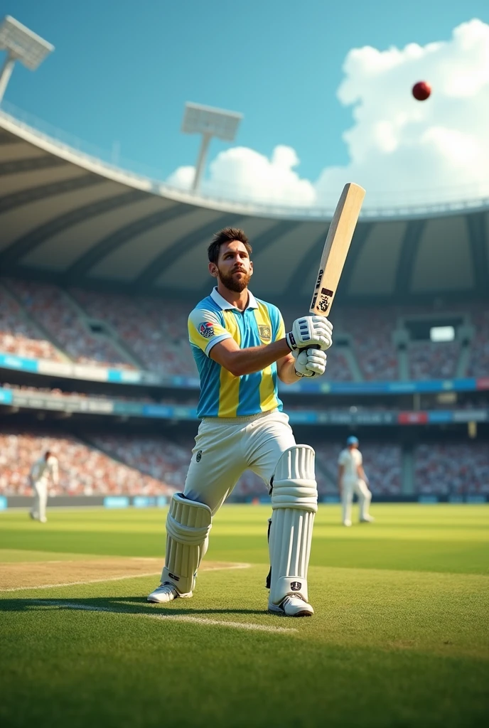 Messi playing cricket