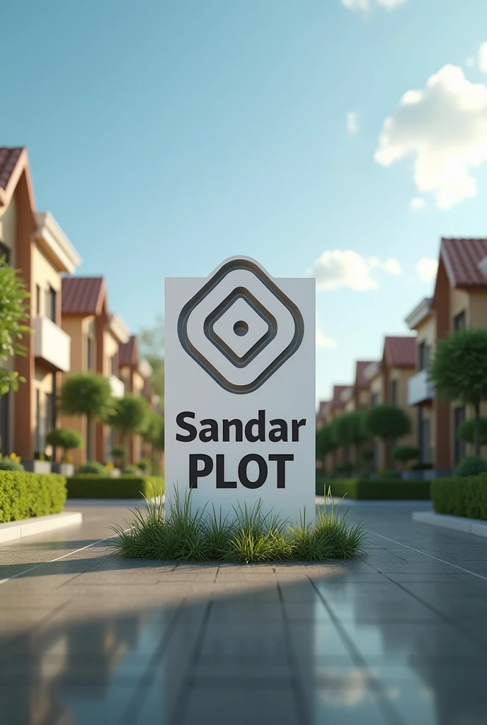 Make 3d logo with real estate theme,
With Real estate Background 
The business name is "Sandar Plot"
