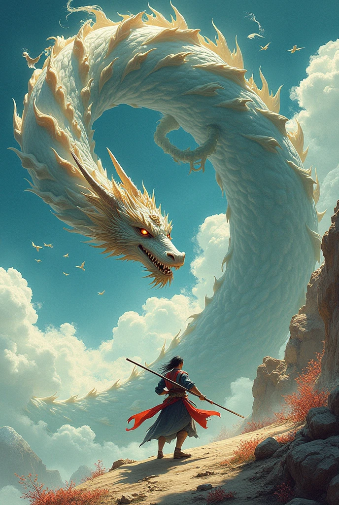 extreme long shot: 1.2, long: 1.2, castle, prairie, vast prairie, clouds, thunderstorm clouds, rainy days, 1girl, sky, lightning, lightning lelemental energy towards himself, floating hairfull body, (masterpiece, best quality, high resolution: 1.4), detailed, intricate details, 4K,