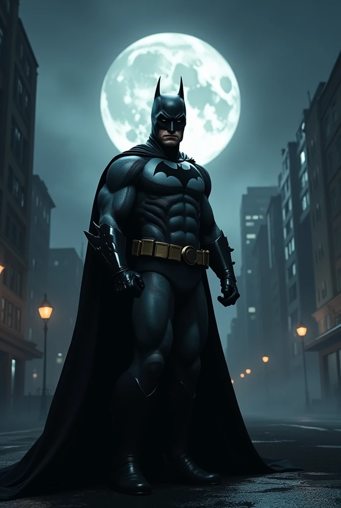 Real Batman in night looking moon hd