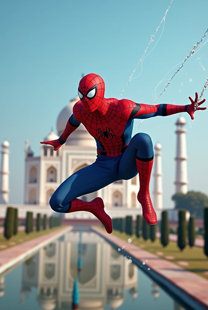 Spider man  near taj mahal
