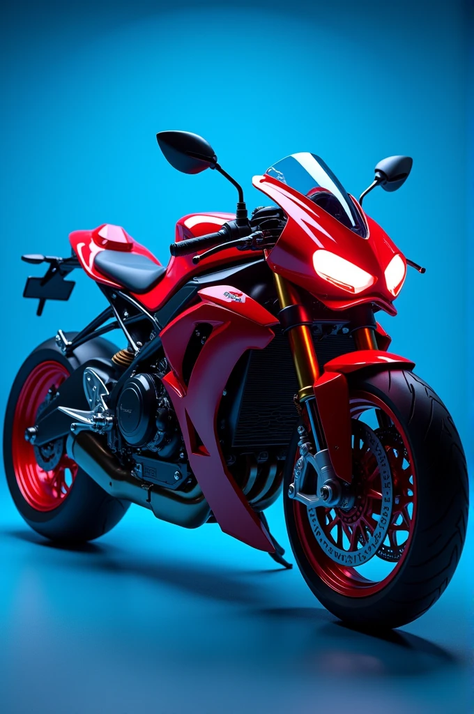 Continental gt 650 on road neon light red colour monster bike look baground colour blie