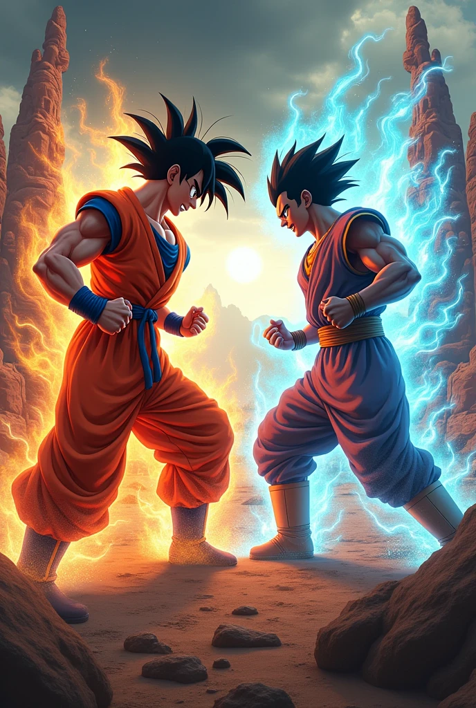 Goku fighting with canserbero the rapper