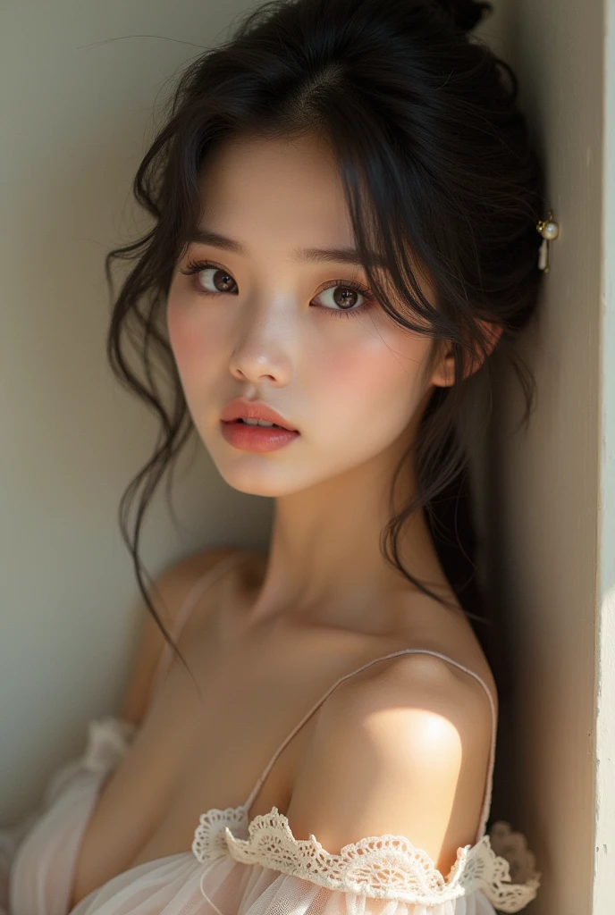 Thai girl with transparent cleavage 