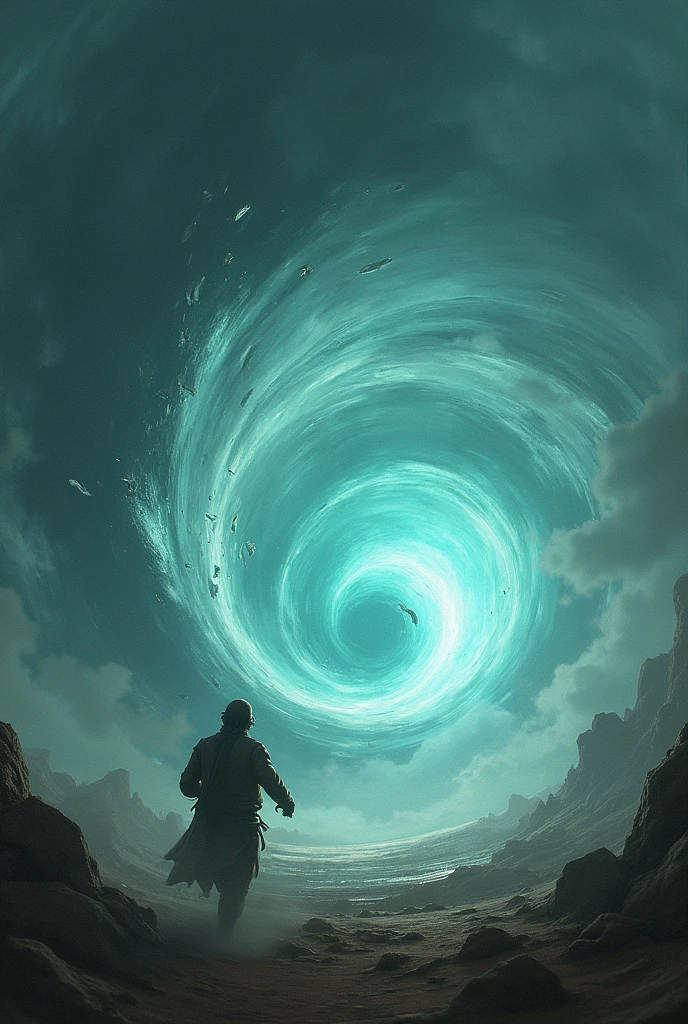 pulled down by the vortex