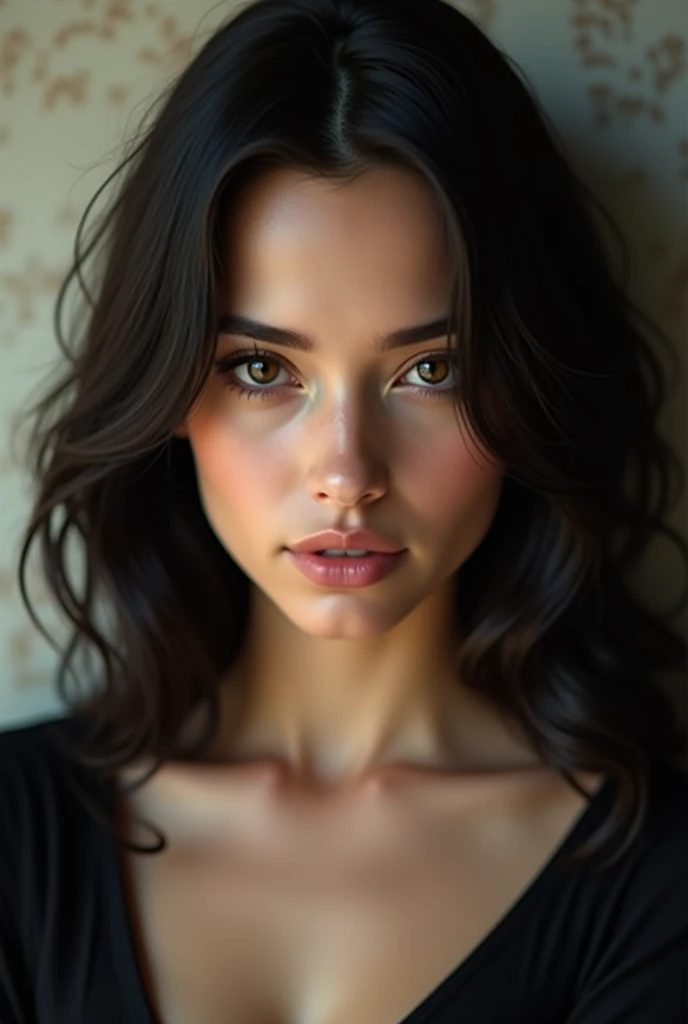 Femme brune aux yeux marrons