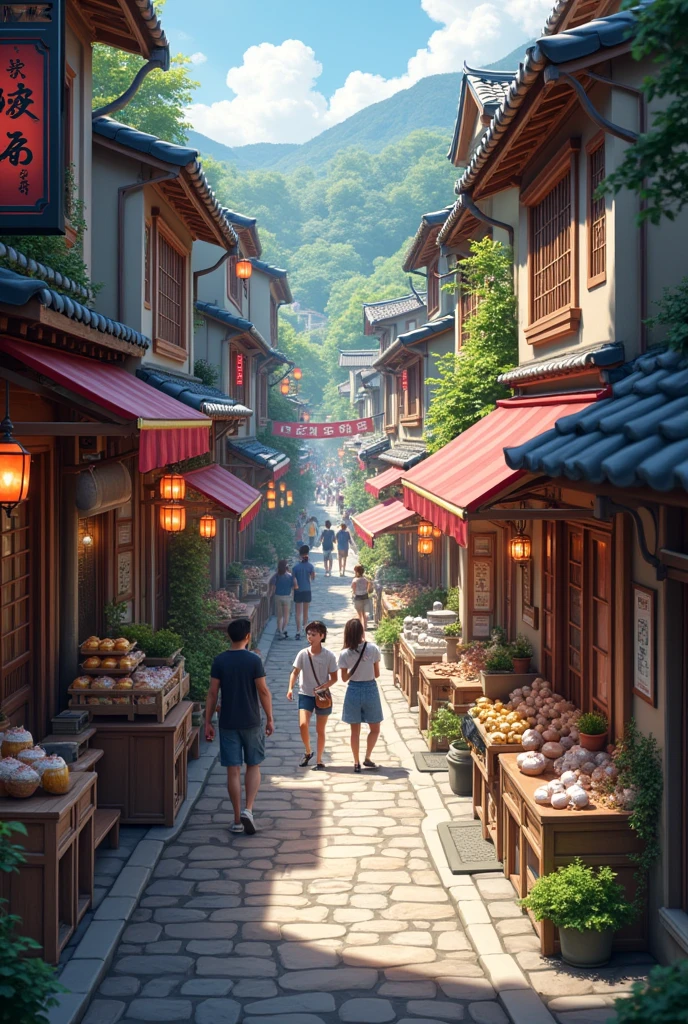 Alleys with houses and shops