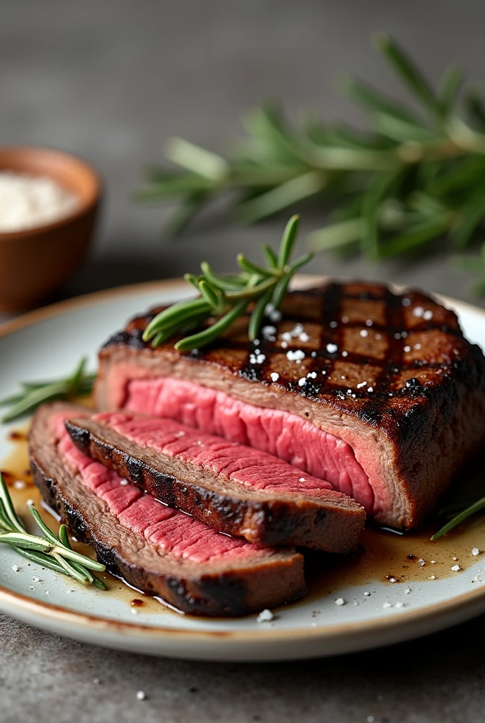 a plate of steak