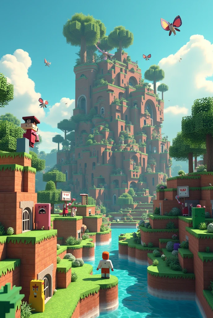 Minecraft misturado com roblox