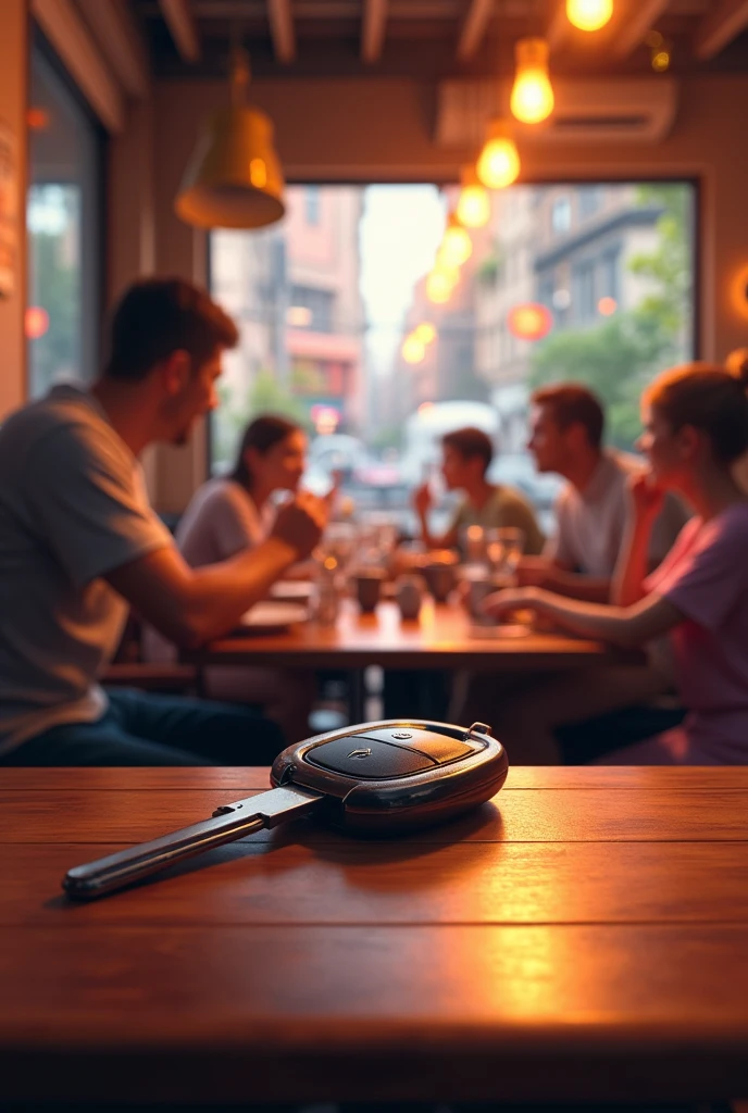Restaurant picture with car key