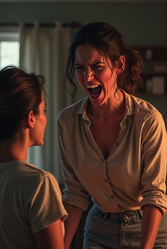 Women is angry more angry moree angry and now she is so angry she is screaming at her mom