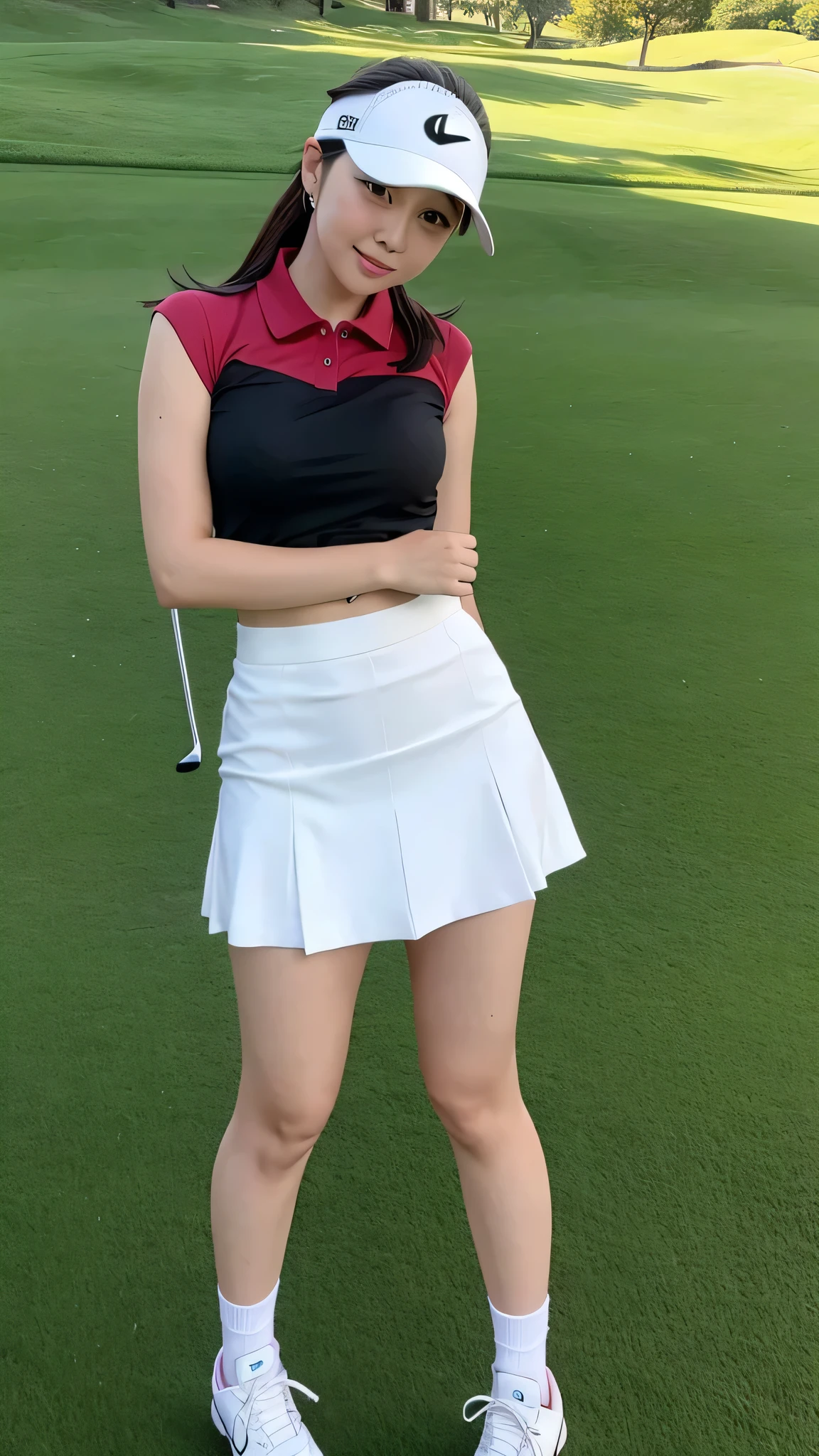 Golfing in a mini skirt