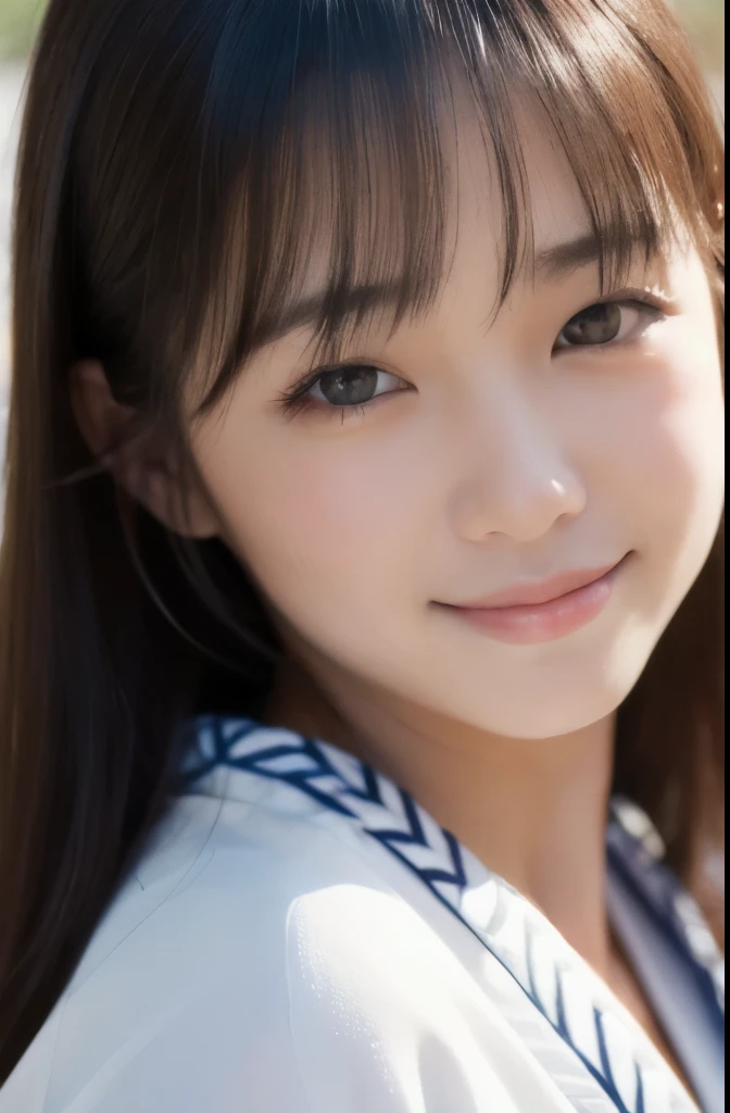 best quality, face focus, soft light, ultra high res, (photorealistic:1.4), RAW photo,(Shinozaki Ai), (fair skin), (kawaii),
1 Japanese girl, solo, cute, smile, (pupil, lights in the eyes), detailed beautiful face, Medium-sized breasts,(high resolution detail of human skin texture),(long hair),(portrait), upper body, white traditional kimono, A sunny afternoon, Zoom on the face