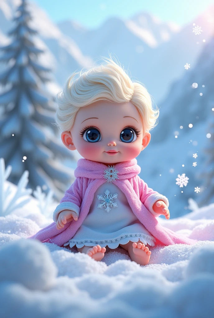 Create a photo of Frozen as a baby 