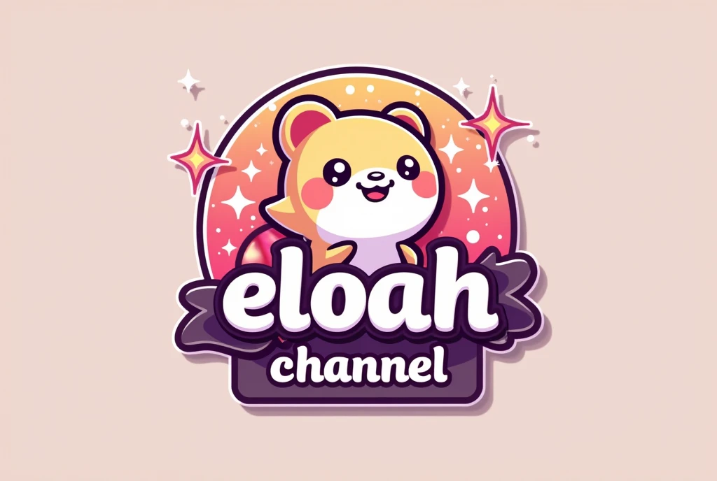 Kawaii logo for a video game channel with the word "Eloah"