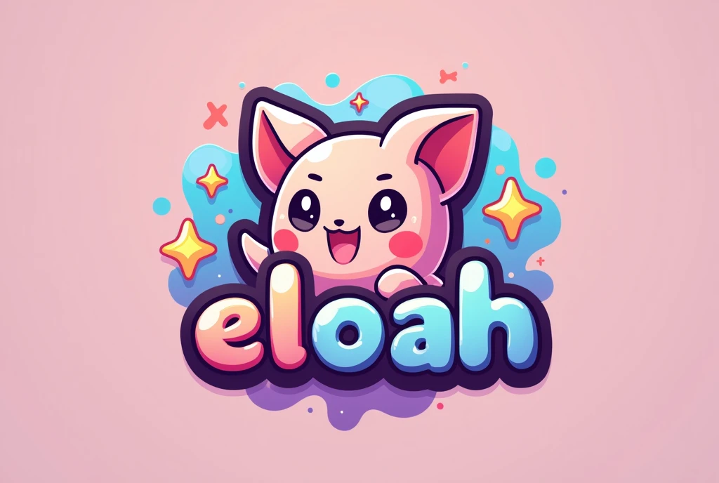 Kawaii logo for a video game channel with the word "Eloah"