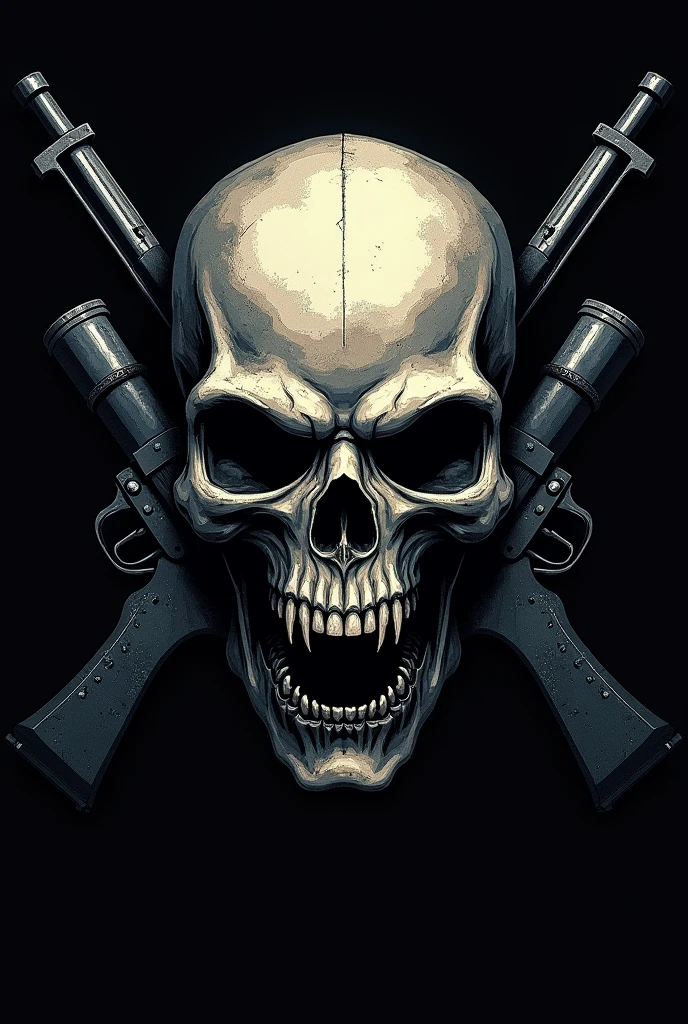 Police logo with skull and guns