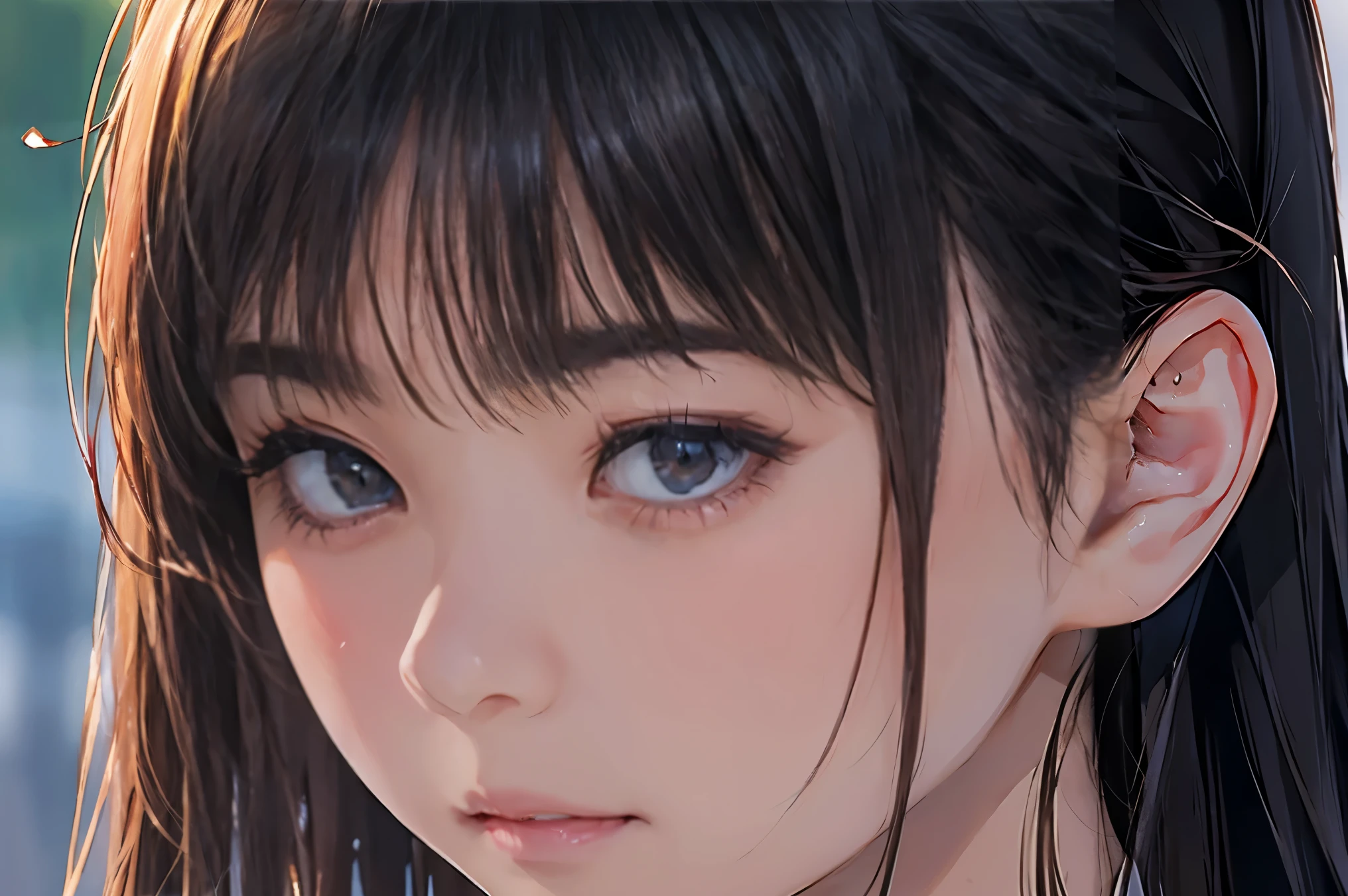 masterpiece, best quality, extremely detailed, (realistic, photo realistic:1.2), high resolution, RAW photo, 8k, Asian girl, 18yo, side bun,slender、(embarrassed,blush:1.3), ,(steam:0.8),(wet:0.8),(sweat:0.8),(trembling:1.3) ,(parted lips:1.3),(harf open eyes:1.4),(feeling weak:1.5)