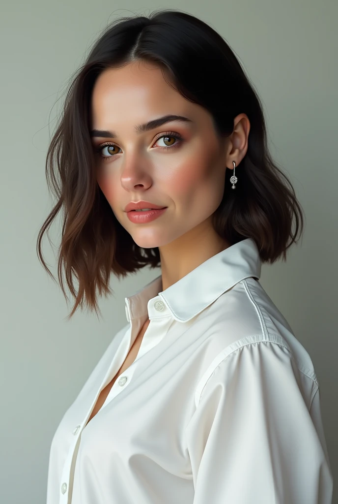 Mary Matilyn Mouser 
Actrice américaine avec une chemise toute blanche 
