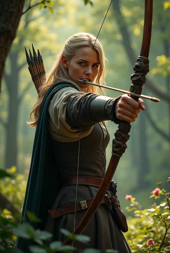 a 50 year old blond archer in medieval times