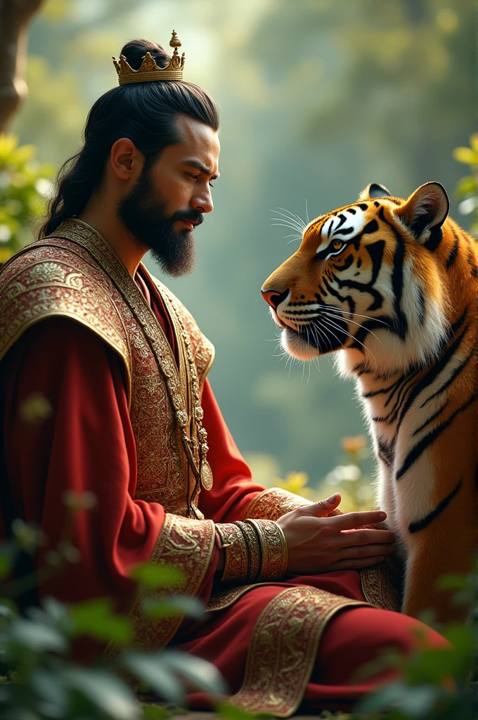 Lovely king and tiger
