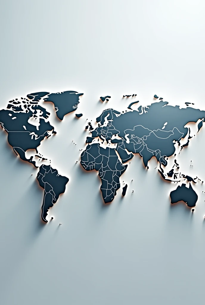World map in futuristic boxy theme