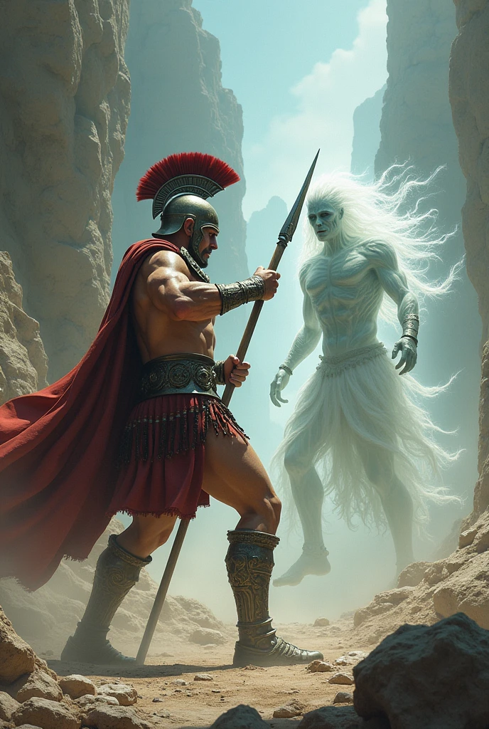 Spartan fighting against the ghost.