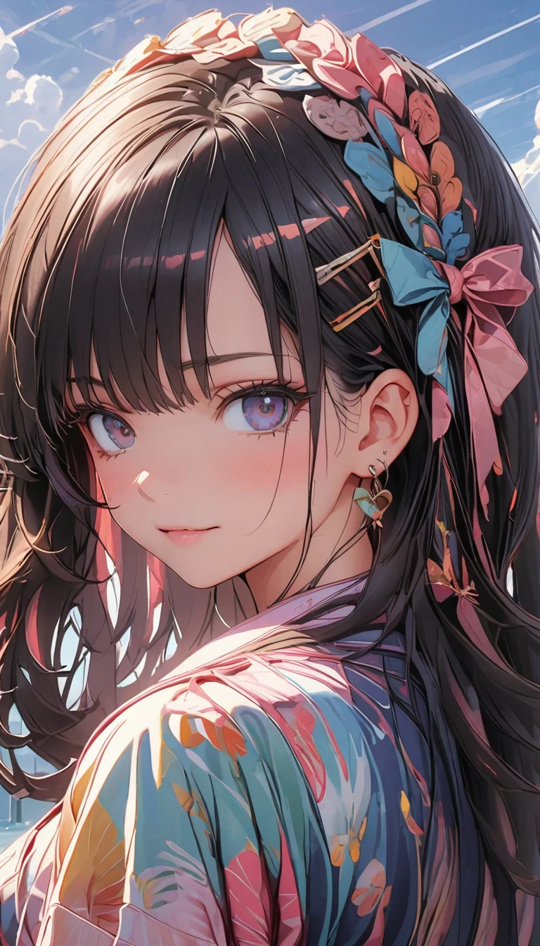 (A goddess of water control with black hair)(Best quality, A high resolution, Vivid colors, (Manga Girl), (comic strip))Forged hammer pattern,Big belly,oguchi,sedate,massiness,Shiny and warm