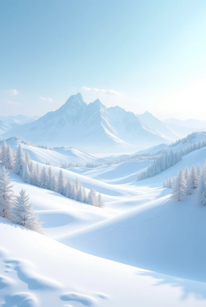          Snow scene painting wide angle distant mountain scenery(Many levels)  Serenity simple aesthetic art master masterpiece movie scene very detailed masterpiece, fair. Realistic, fresh and elegant aesthetic style airbrush digital oil painting is very beautiful, Perfectly composed and exquisitely crafted, high-quality work by a master artist