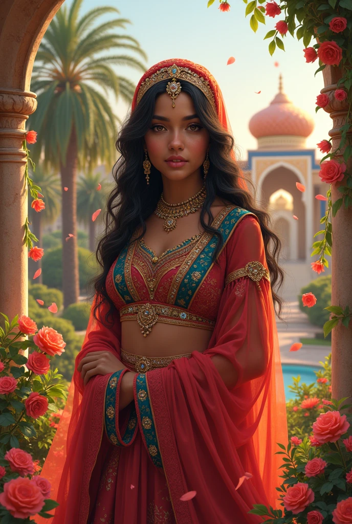 A moroccan princess having flower