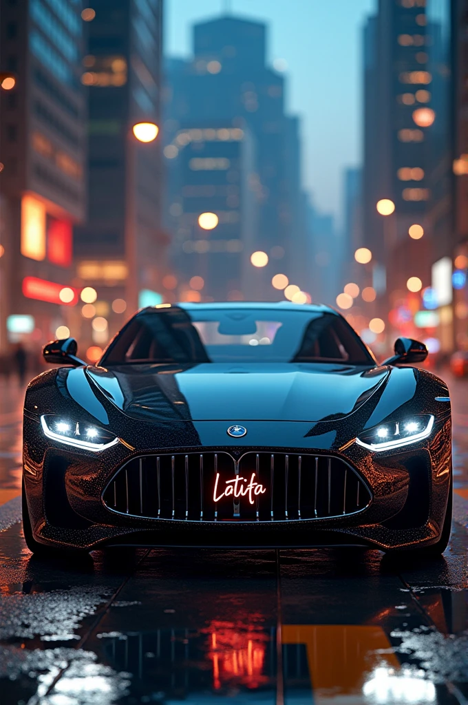 A beautiful car with the name Latifa as the registration number