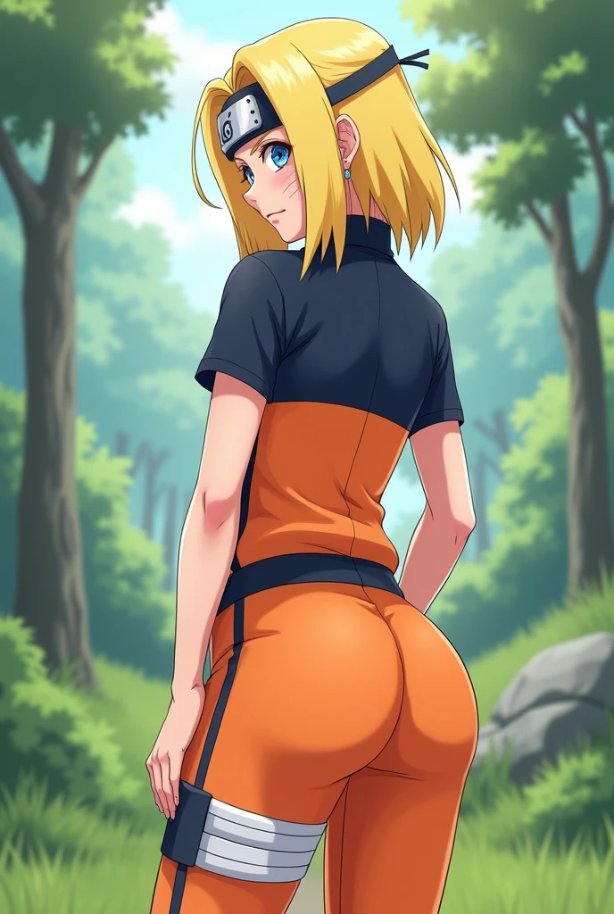 Naruto as girl showing his buttock aesthetic 