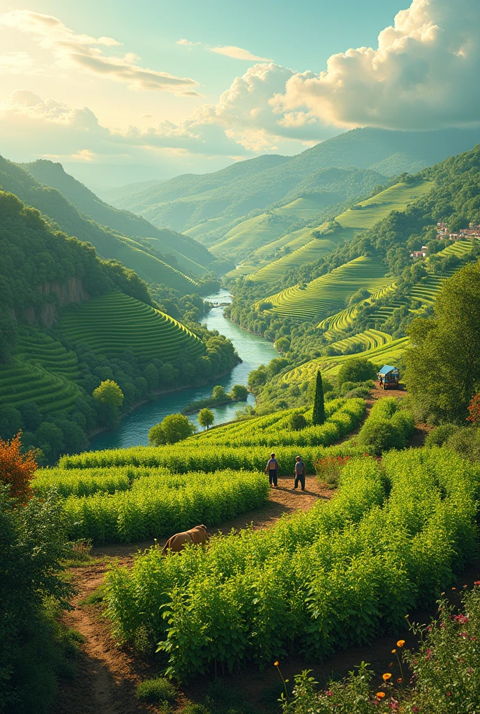 creates an image of ecology focused on agriculture
