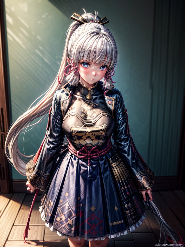 32k,(NSFW)(Kamisato Ayaka), (((ponytail))), (((masterpiece))), (((high quality))), (((hyper detailed))), (((white hair))), blue eyes, cute, thick thigs, seductive pose, ((ultra-detailed)), ((illustration)), ((disheveled hair)), (beautiful, detailed eyes), beautiful, amazing, mature female, detailed eyes, (((masterpiece))), ( realistic:0.5), best quality, female, (first person view), solo focus, full body,best quality, female, (first person view), solo focus, full body, blush, sexy, big breasts,