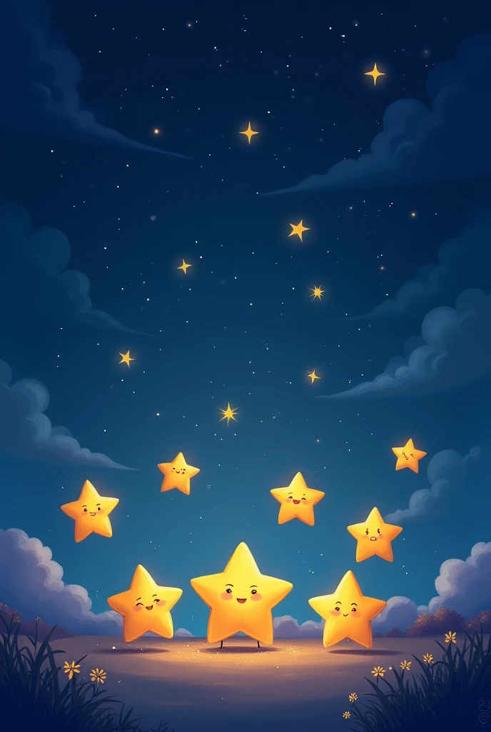 7 little stars twinkling in the nigh for kids song