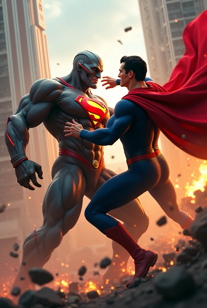 Omni man fighting with superman