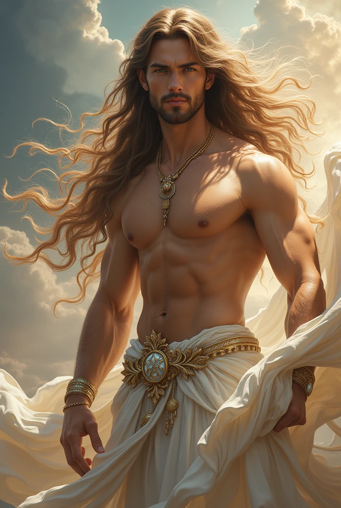 Handsome Simi God with brown hair