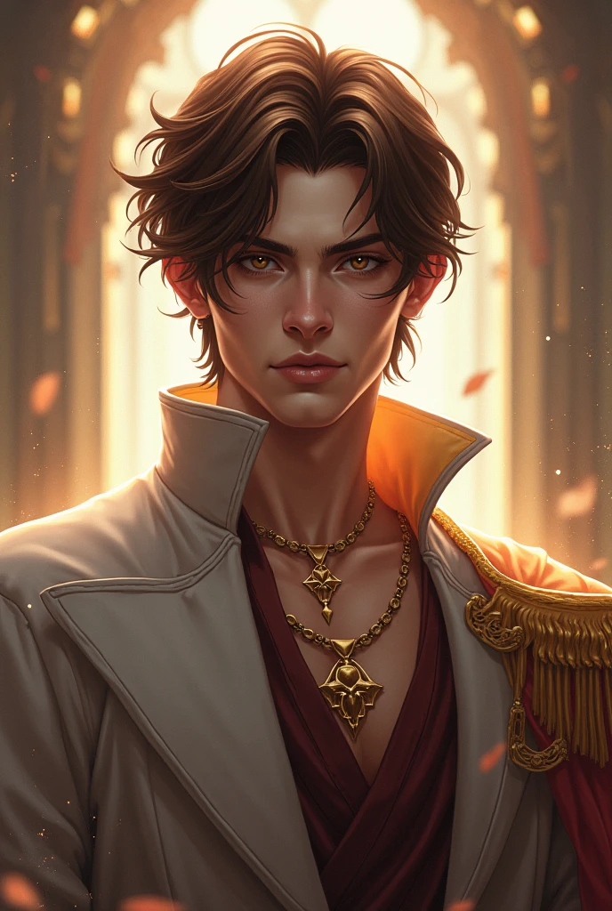 Simi god handsome with brown hair but with hair a little short
