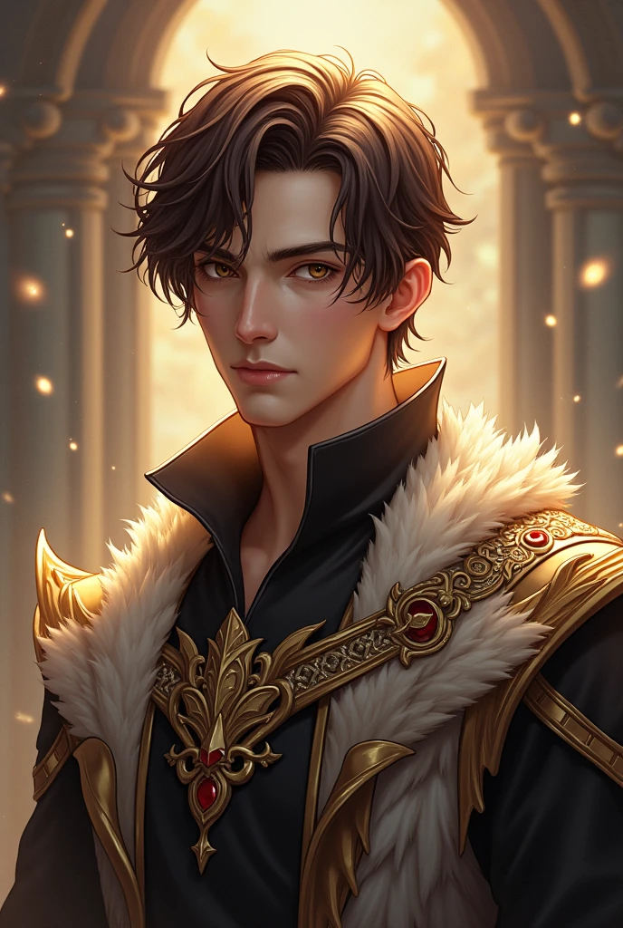 Simi god handsome with brown hair but with hair a little short